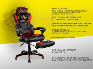 Fotel Tracer Gamezone Masterplayer czerwony (TRAINN46336) 6