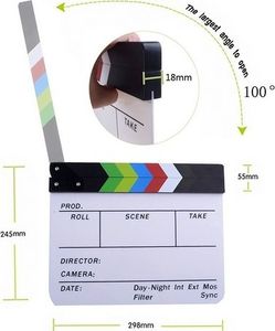 Commlite Klaps Filmowy 30x25cm / Biały / Na Pisaki - Mazaki (SB3939) - 5903876995737 5