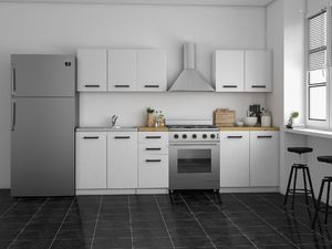 Topeshop ZESTAW MEBLI KUCHENNYCH SET 200 BIEL DĄB ARTISAN 2