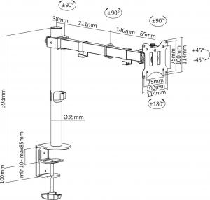 Maclean Uchwyt biurkowy do monitora 17 - 32" (MC-883) 8