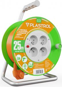 Plastrol przedłużacz bębnowy Standard Line 25m H05VV-F 3x1,5 4xGS 16A pomarańczowy (W-98948) 2