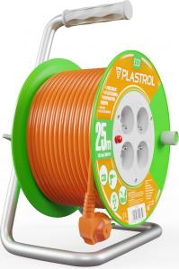 Plastrol przedłużacz bębnowy Standard Line 25m H05VV-F 3x1,5 4xGS 16A pomarańczowy (W-98948) 3