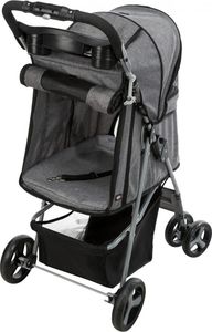 Trixie Wózek transporter psa kota do 15 kg, 4 koła, szary 10