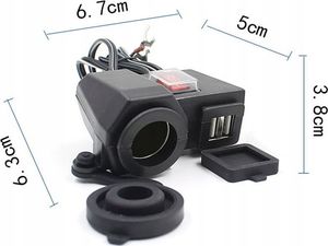 eXtremestyle Gniazdo zapalniczki 12V 2x USB 5V motocykl 3 w 1 5