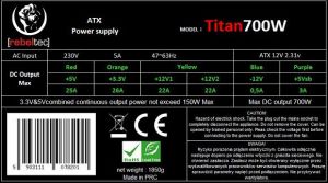Zasilacz Rebeltec Titan 700W (RBLZAS00004) 3