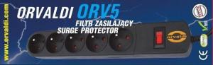 Listwa zasilająca Orvaldi ORV-5 przeciwprzepięciowa 5 gniazd 5 m czarna (AP5-5M) 2