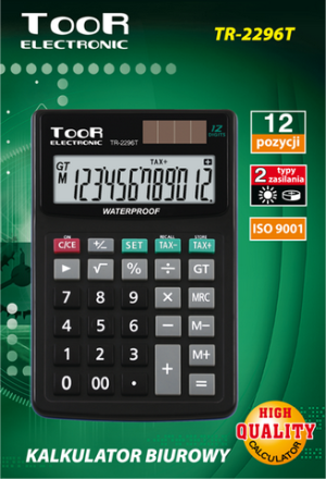 Kalkulator Toor Electronic TR-2296 12-pozycyjny wodoodporny (KA6767) 3