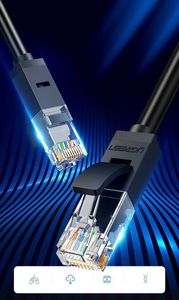 Ugreen Ugreen Kabel Przewód Internetowy Sieciowy Ethernet Patchcord Rj45 Cat 6 Utp 1000Mbps 20M Czarny (20166) 2