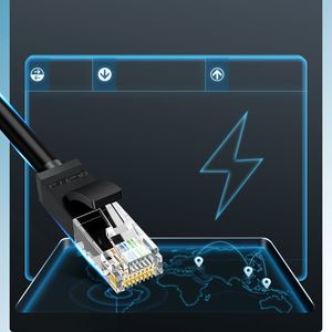 Ugreen Ugreen Kabel Przewód Internetowy Sieciowy Ethernet Patchcord Rj45 Cat 6 Utp 1000Mbps 20M Czarny (20166) 4