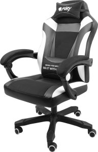 Fotel Fury Avenger M+ czarno-biały (NFF-1710) 3