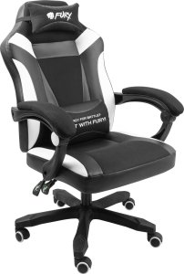 Fotel Fury Avenger M+ czarno-biały (NFF-1710) 4