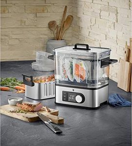 WMF WMF Lono 2in1 Sous Vide Garer Pro z wkładką do wolnego gotowania (1500 W, gotowanie próżniowe, powolne gotowanie, pojemnik na wodę 6,0 l, funkcja timera do 72 godzin) 2
