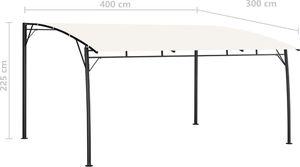 vidaXL Zadaszenie ogrodowe, 4 x 3 x 2,25 m, kremowe 6