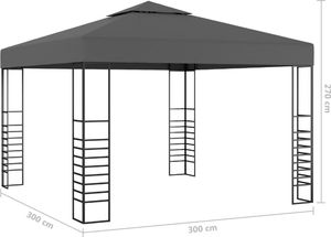 vidaXL Namiot ogrodowy, 3 x 3 m, antracytowy 5