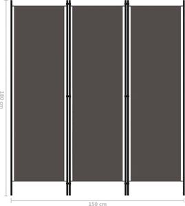 vidaXL Parawan 3-panelowy, antracytowy, 150 x 180 cm 6