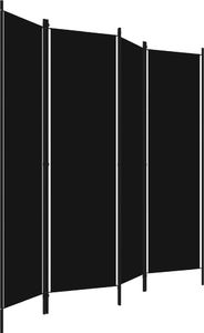 vidaXL Parawan 4-panelowy, czarny, 200 x 180 cm 3