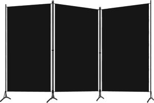 vidaXL Parawan 3-panelowy, czarny, 260 x 180 cm 2