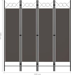vidaXL Parawan 4-panelowy, antracytowy, 160 x 180 cm 6