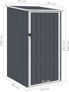 vidaXL Szopa ogrodowa, antracyt, 87x98x159 cm, stal galwanizowana 7