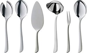 WMF Zestaw sztućców WMF Virginia, osoby 12, sztuki 66, sztuki 60 ze sztućcami do serwowania, ostrze noża włożone, stal nierdzewna Cromargan Protect, częściowo matowa, odporna na zarysowania, można myć w zmywarce 6