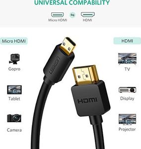 Kabel Ugreen HDMI Micro - HDMI 3m czarny (30104) 4