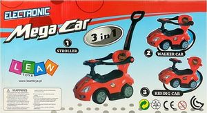 Lean Cars Jeździk z Pchaczem Mega Car 3w1 Różowy 12