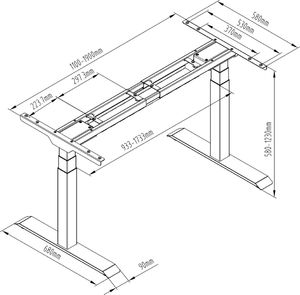 Spacetronik Elektryczny stelaż biurkowy (SPE-223W) 2