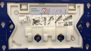 Przycisk spłukujący Geberit Przycisk uruchamiający Geberit Sigma21, przedni, szkło białe, pierścienie: czarny chrom [1] 3