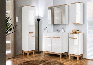 Elior Półsłupek łazienkowy Marsylia 4X - Biały połysk 4