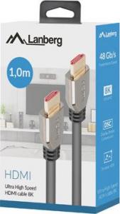 Kabel Lanberg HDMI - HDMI 1m srebrny (CA-HDMI-30CU-0010-BK) 2