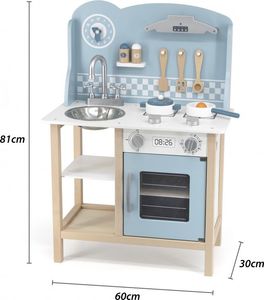Viga Toys Kuchnia z akcesoriami srebrno-niebieska 4
