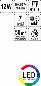 Dyfuzor zapachowy Lund NAWILŻACZ POWIETRZA DYFUZOR ZAPACHU 500ml JASNE DREWNO Z PILOTEM T66903 5
