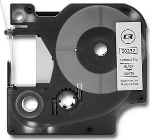 Qoltec Taśma do DYMO D1 45013| 12mm x 7m | Biała/ Czarny nadruk 2