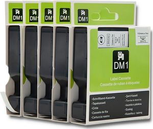 Qoltec Taśma do DYMO D1 45013| 12mm x 7m | Biała/ Czarny nadruk 5
