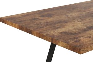 Beliani Stół do jadalni rozkładany 140/180 x 90 cm jasne drewno z czarnym HARLOW 5