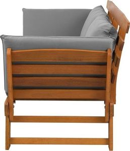 Beliani Sofa ogrodowa drewniana jasna z regulowanymi podłokietnikami PORTICI 4