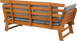 Beliani Sofa ogrodowa drewniana jasna z regulowanymi podłokietnikami PORTICI 5