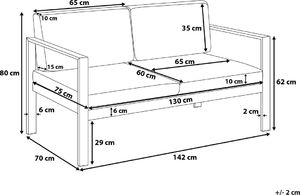 Beliani Sofa ogrodowa 2-osobowa jasnoszara SALERNO 4