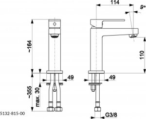 Bateria umywalkowa KFA Logon stojąca chrom (5132-815-00) 4