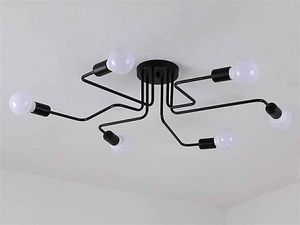 Lampa wisząca ECpower Żyrandol Lampa Wisząca 6 Pkt Światła Czarny Zd74f 5