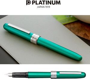 Platinum Pióro wieczne Platinum Plaisir Teal Green, M, zielone matowe 4
