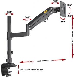 HB Uchwyt biurkowy na monitor 17" - 30" (H100B) 5
