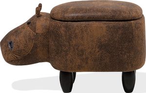 Beliani Pufa zwierzak ze schowkiem brązowa HIPPO 2
