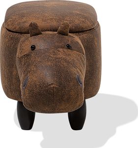 Beliani Pufa zwierzak ze schowkiem brązowa HIPPO 3