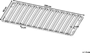Beliani Stelaż pod materac 90 x 200 cm BASIC 7