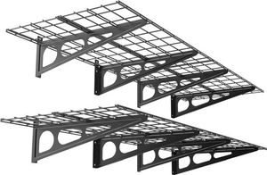 Ergosolid PG26B - Podwójna półka garażowa wisząca metalowa Solidna do 90 kg na półkę! 10