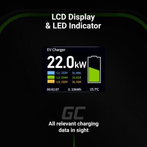 Ładowarka Green Cell Wallbox EV14 PowerBox 22kW Typ 2 6m 6