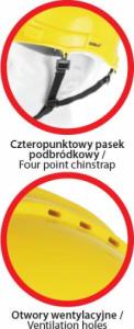Dedra Kask ochronny, pomarańczowy, 4-punktowy pasek podbródkowy 3