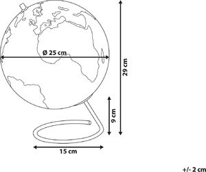 Beliani Globus 29 cm niebieski z magnesami CARTIER 5