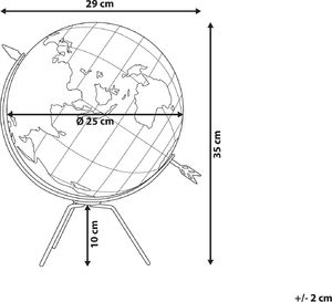 Beliani Globus korkowy 35 cm brązowy BATTUTA 5